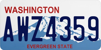 WA license plate AWZ4359