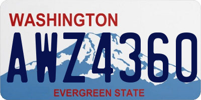 WA license plate AWZ4360