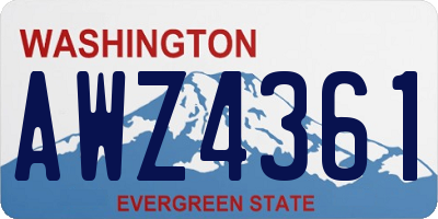 WA license plate AWZ4361