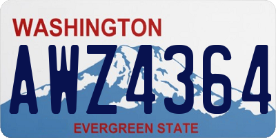 WA license plate AWZ4364