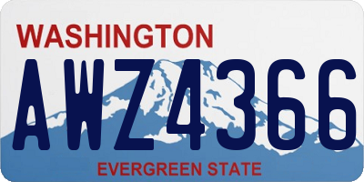 WA license plate AWZ4366