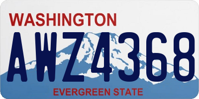 WA license plate AWZ4368