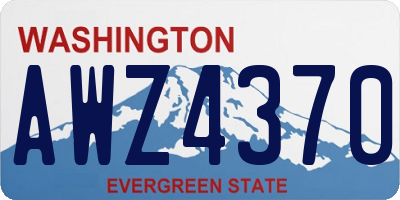 WA license plate AWZ4370