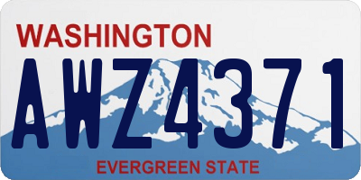 WA license plate AWZ4371
