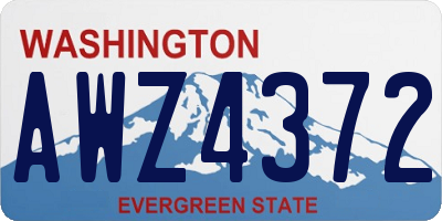 WA license plate AWZ4372