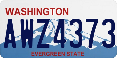 WA license plate AWZ4373