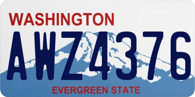 WA license plate AWZ4376
