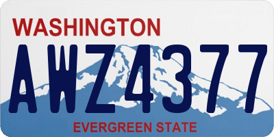 WA license plate AWZ4377