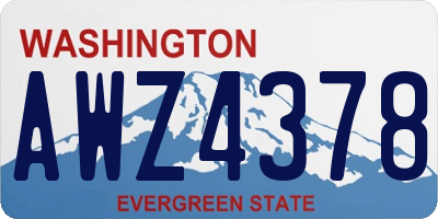 WA license plate AWZ4378