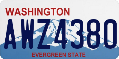WA license plate AWZ4380