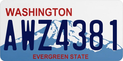 WA license plate AWZ4381