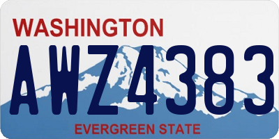 WA license plate AWZ4383