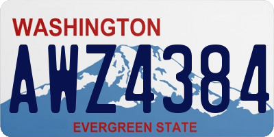 WA license plate AWZ4384