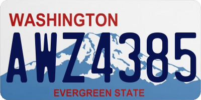 WA license plate AWZ4385