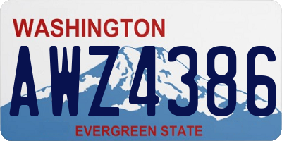 WA license plate AWZ4386