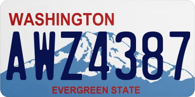 WA license plate AWZ4387