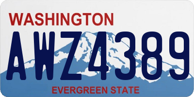 WA license plate AWZ4389