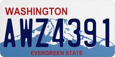 WA license plate AWZ4391