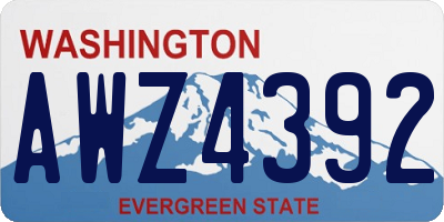WA license plate AWZ4392