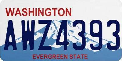 WA license plate AWZ4393