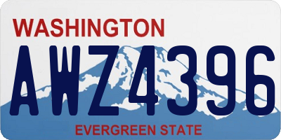WA license plate AWZ4396