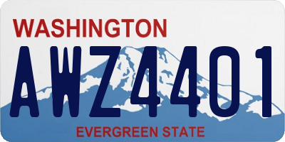 WA license plate AWZ4401