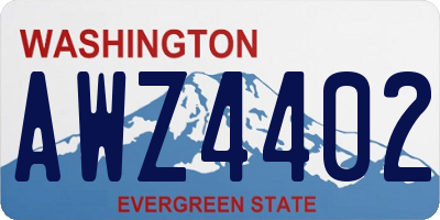 WA license plate AWZ4402