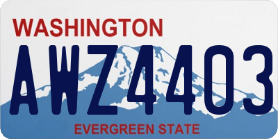 WA license plate AWZ4403