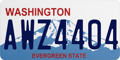WA license plate AWZ4404