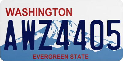 WA license plate AWZ4405