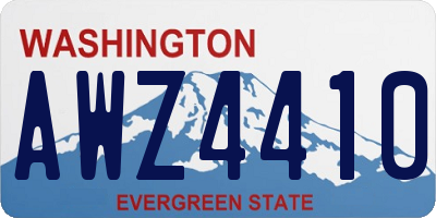 WA license plate AWZ4410