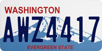 WA license plate AWZ4417