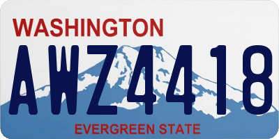 WA license plate AWZ4418