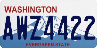 WA license plate AWZ4422