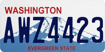 WA license plate AWZ4423