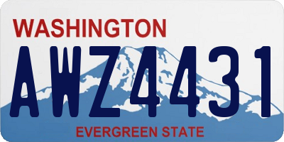 WA license plate AWZ4431