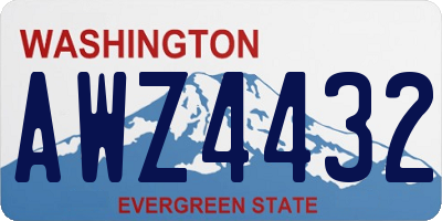 WA license plate AWZ4432