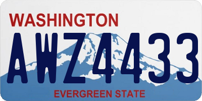 WA license plate AWZ4433