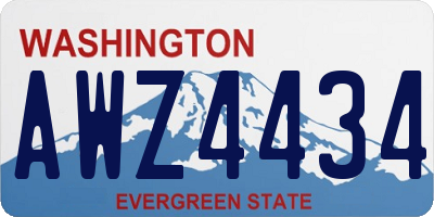WA license plate AWZ4434