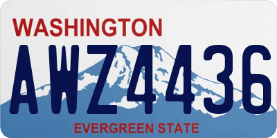 WA license plate AWZ4436