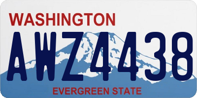 WA license plate AWZ4438
