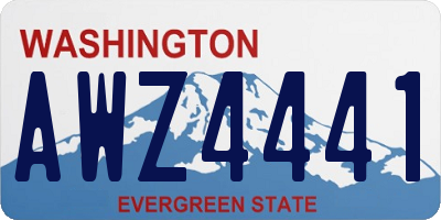 WA license plate AWZ4441