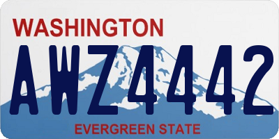 WA license plate AWZ4442
