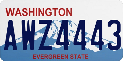 WA license plate AWZ4443