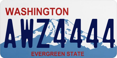WA license plate AWZ4444
