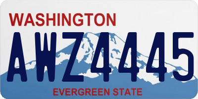 WA license plate AWZ4445