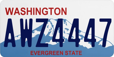 WA license plate AWZ4447