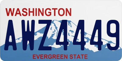 WA license plate AWZ4449