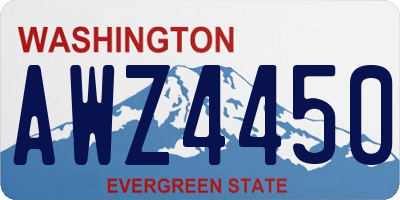 WA license plate AWZ4450