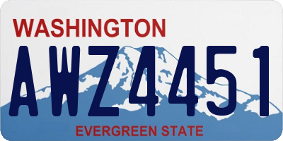 WA license plate AWZ4451